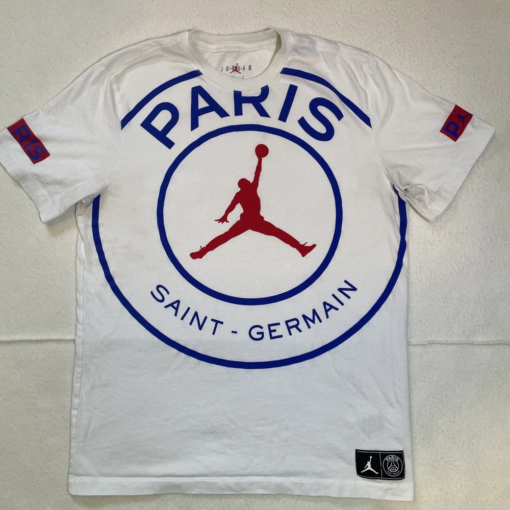 Air Jordan Paris Saint-Germain T-Shirt‎ PSG White Basketball Nike Men's Size M